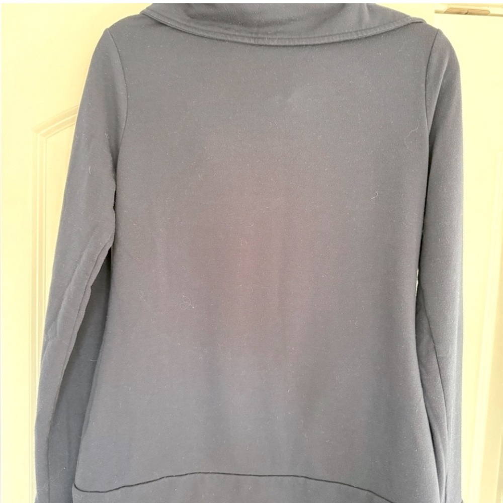 VENUS Navy Blue Track Jacket Sweatshirt EUC Tracksuit Asymmetrical Full Zip Up - Picture 5 of 7